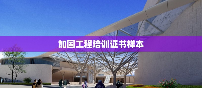 加固工程培訓(xùn)證書樣本