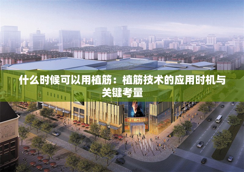 什么時(shí)候可以用植筋：植筋技術(shù)的應(yīng)用時(shí)機(jī)與關(guān)鍵考量