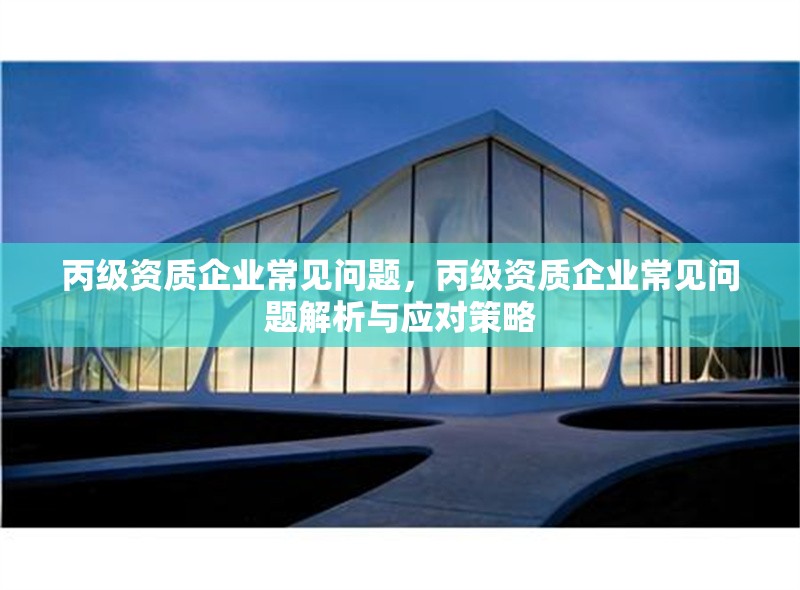 丙級資質(zhì)企業(yè)常見問題，丙級資質(zhì)企業(yè)常見問題解析與應(yīng)對策略 行業(yè)新聞 第1張