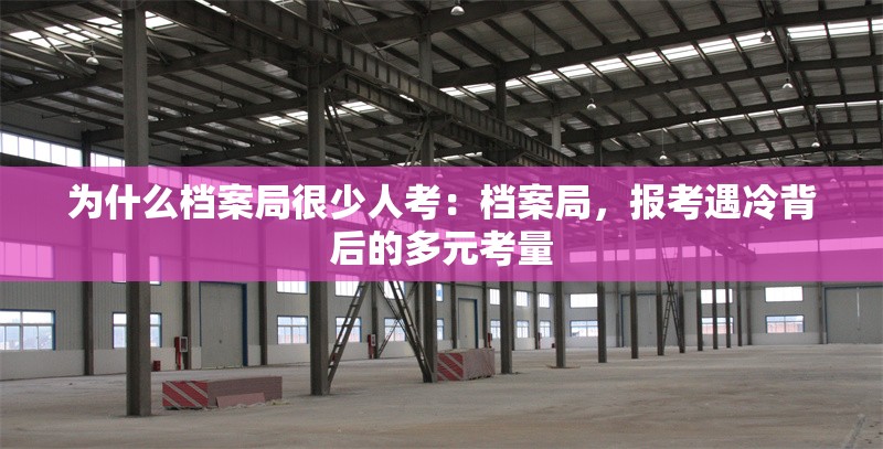 為什么檔案局很少人考：檔案局，報考遇冷背后的多元考量 行業(yè)新聞