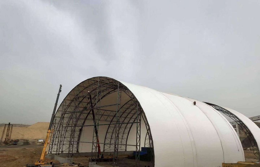 煤棚膜結(jié)構(gòu)安裝 膜結(jié)構(gòu)施工案例 第1張