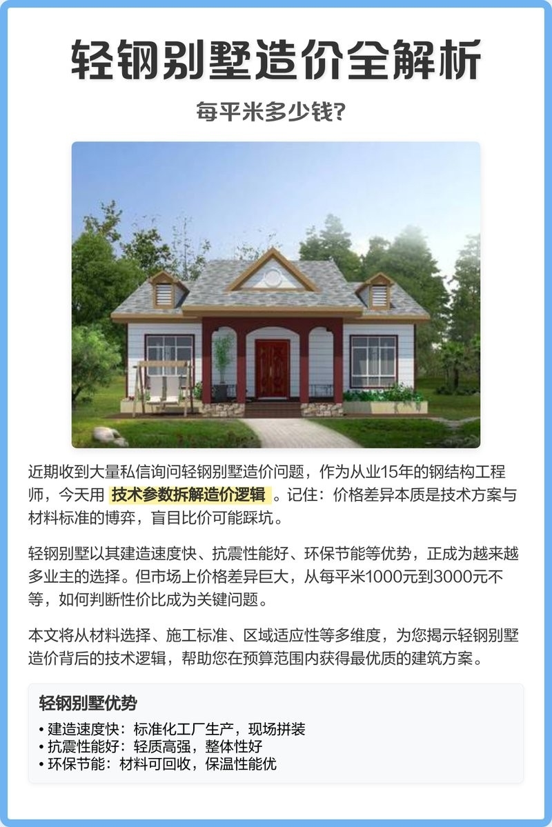 輕鋼別墅200平造價(jià)（200平方米輕鋼別墅造價(jià)深度拆解悉尼鋼筑工坊） 行業(yè)新聞 第2張